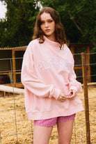 Blessed Embroidered Mock Neck Sweatshirt - Be You Boutique