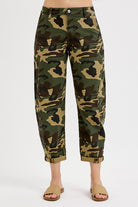 Risen Robby Camo High Rise Barrel Jeans [0-15] - Be You Boutique