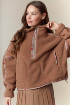 Emmie Ditsy Floral Binding Edge Sherpa Pullover - Be You Boutique