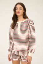 Vienna Striped Henley Top - Be You Boutique