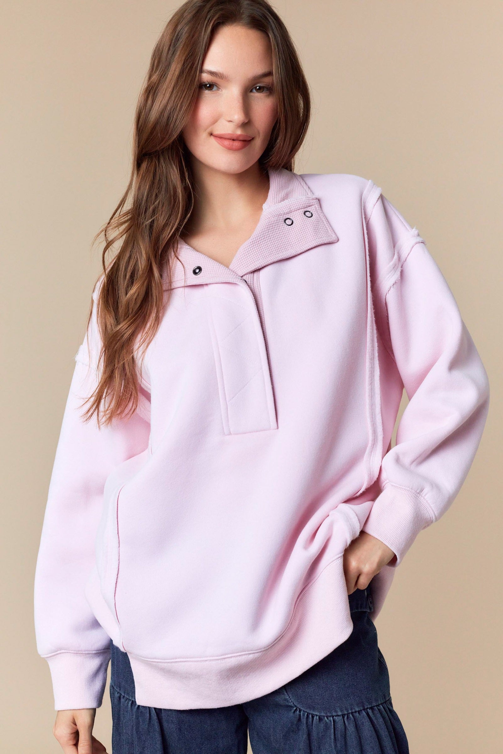 Ella Fleeced French Terry Sweatshirt - Be You Boutique