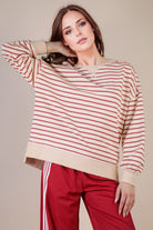 Selena Stripe Comfy Oversized Pullover - Be You Boutique