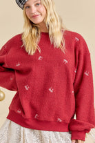 Bella Embroidered Teddy Sherpa Pullover - Be You Boutique