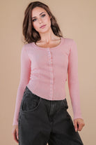 Jalyn Button Down Waffle Knit Top - Be You Boutique