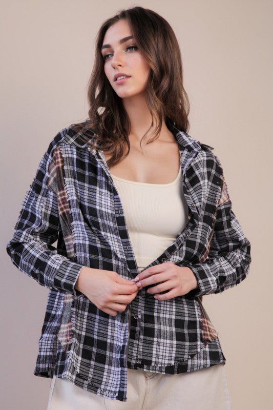 Simpson Plaid Button Down Flannel - Be You Boutique