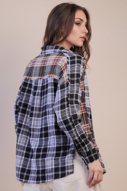 Simpson Plaid Button Down Flannel - Be You Boutique