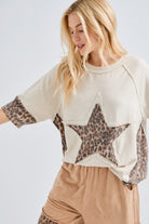 Diane Leopard Printed Star Patch Top - Be You Boutique