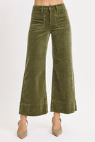 Risen Chris High Rise Crop Wide Patch Pocket Corduroy Pant - Be You Boutique