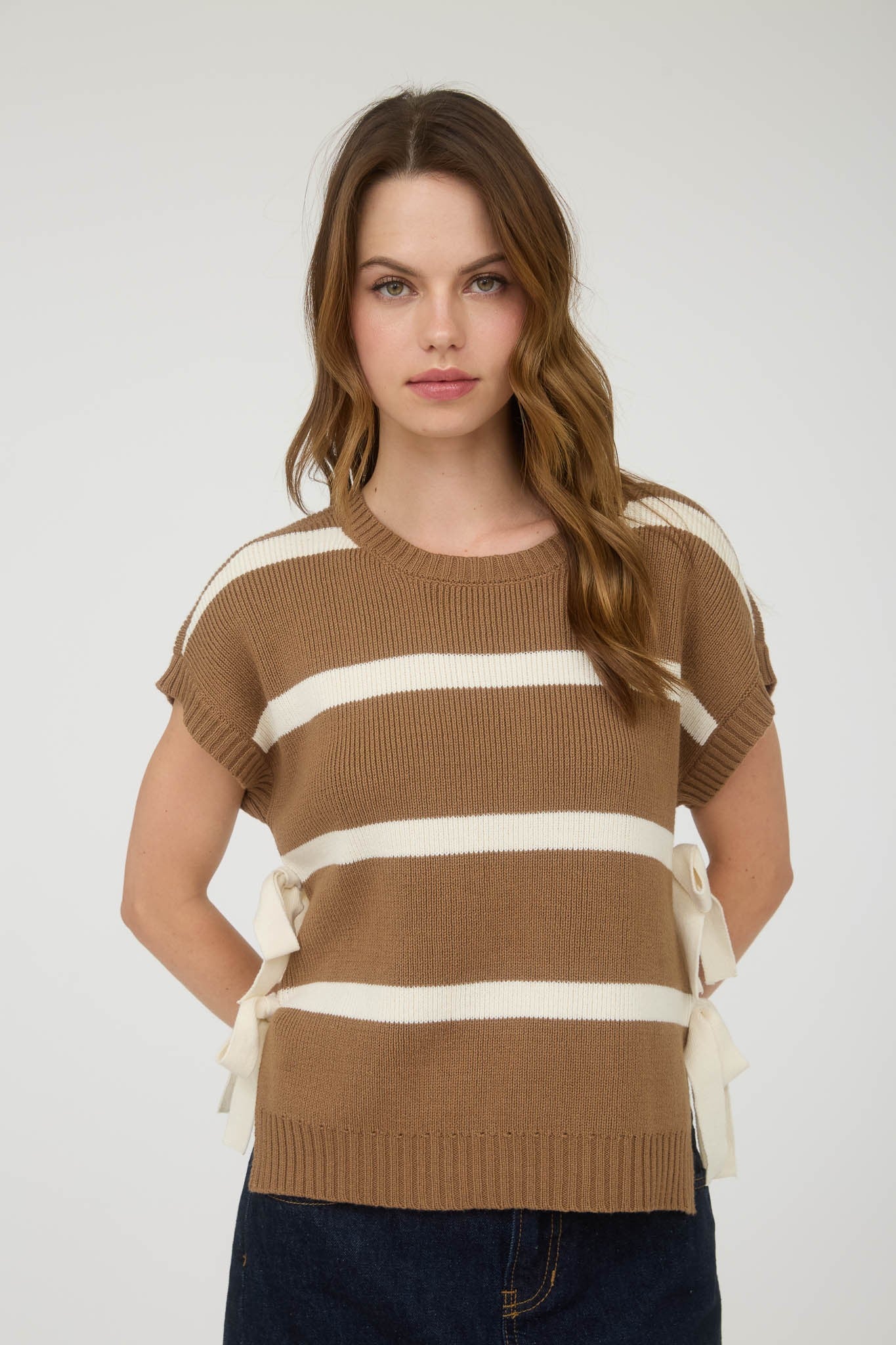 Beth Striped Bow Tied Side Top - Be You Boutique