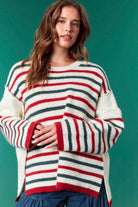 Stephen Holiday Striped Long Sleeve Top - Be You Boutique