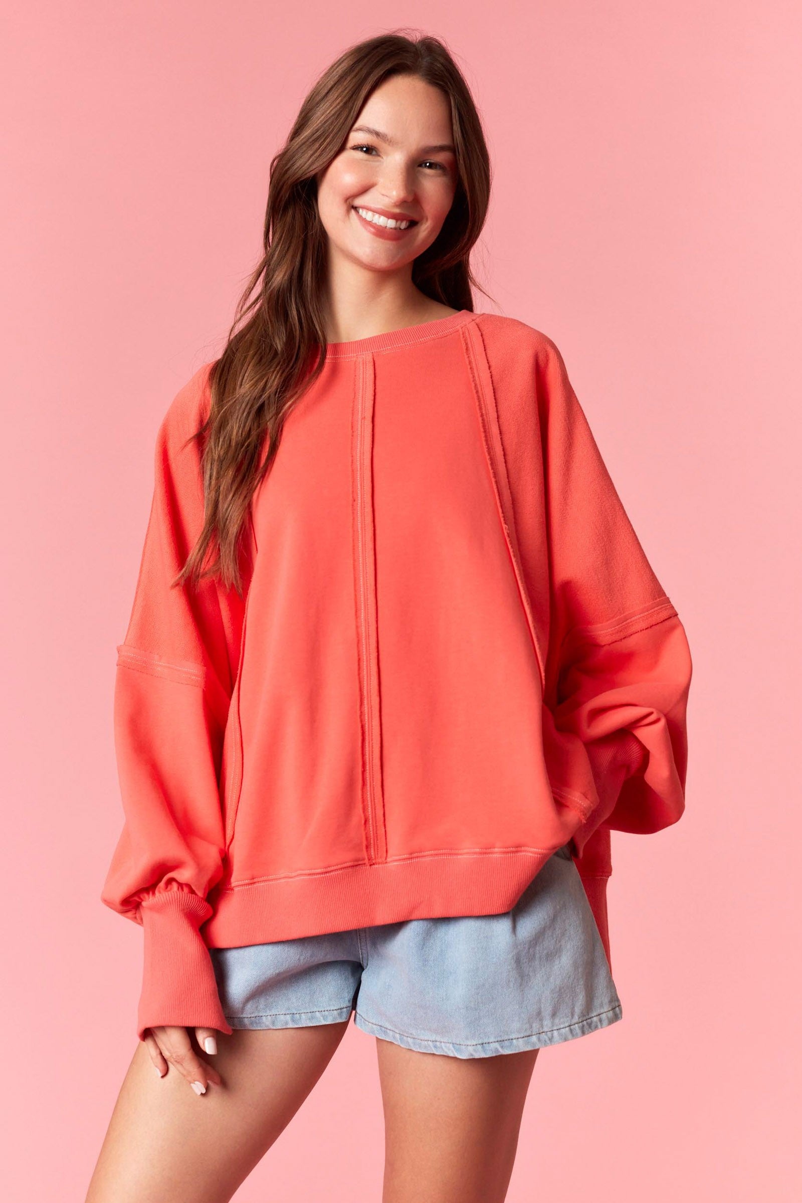 Sydney Cut Edge Oversized Pullover - Be You Boutique