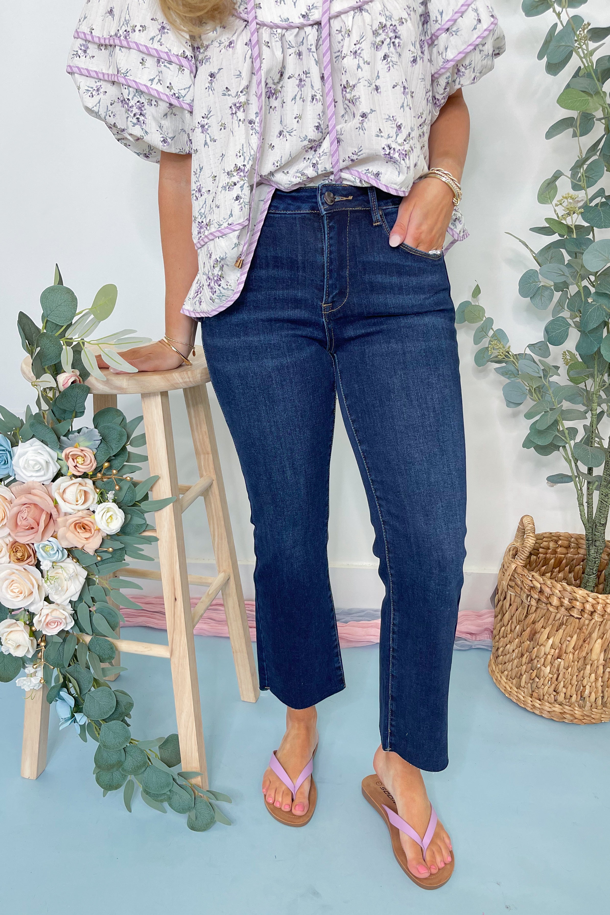 Risen John Mid Rise Straight Raw Edge Jeans [1-3X] - Be You Boutique