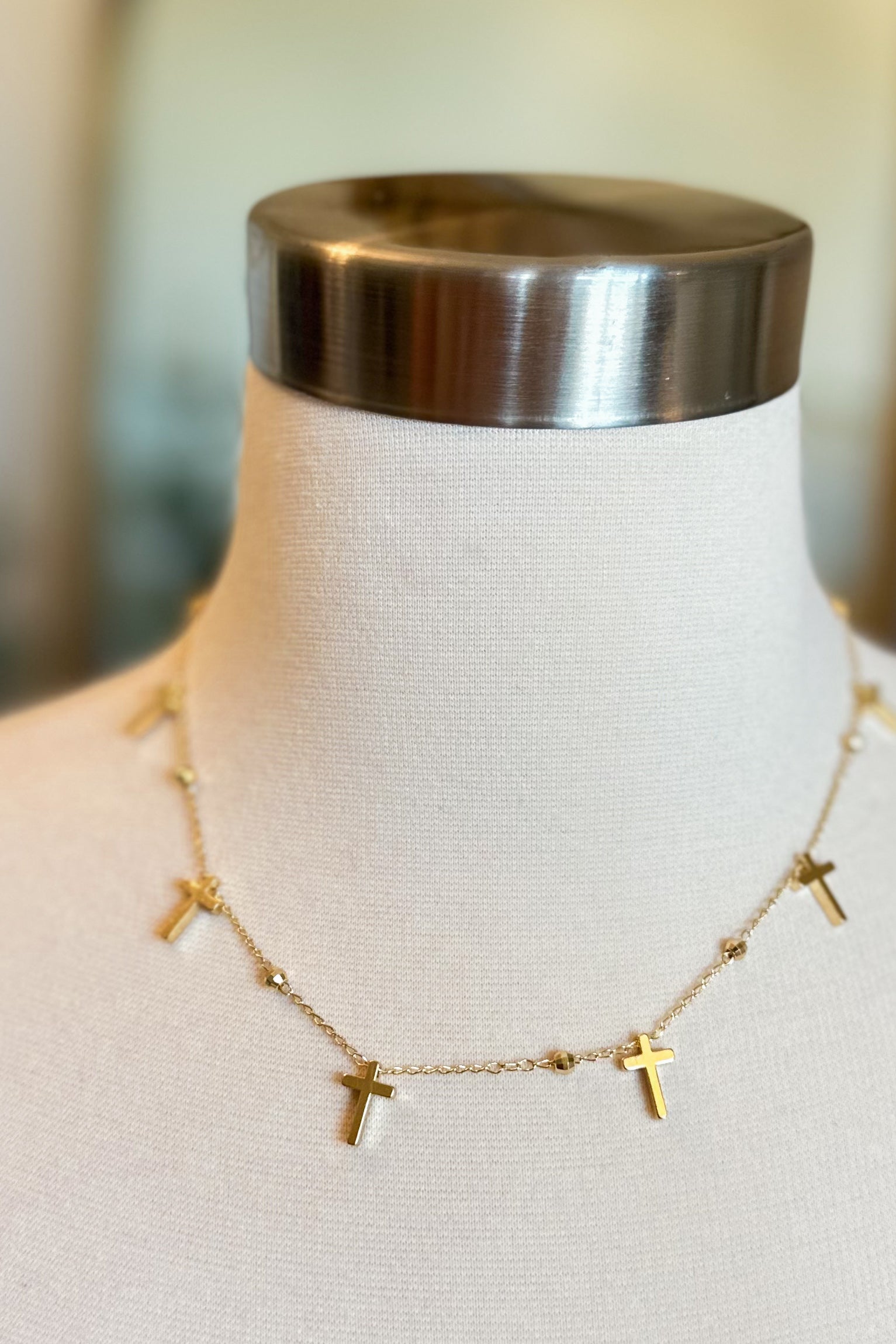Treasure Jewels Multi Cross Gold Necklace - Be You Boutique