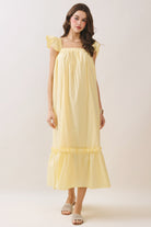 TCEC Folly Butter Flutter Sleeve Midi Dress in a casual style with flutter sleeves and a midi length, perfect for warm weather.