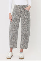 Vervet Courtney Leopard Utility Barrel Jean from 146 Core Jeans collection, featuring leopard print and utility style.