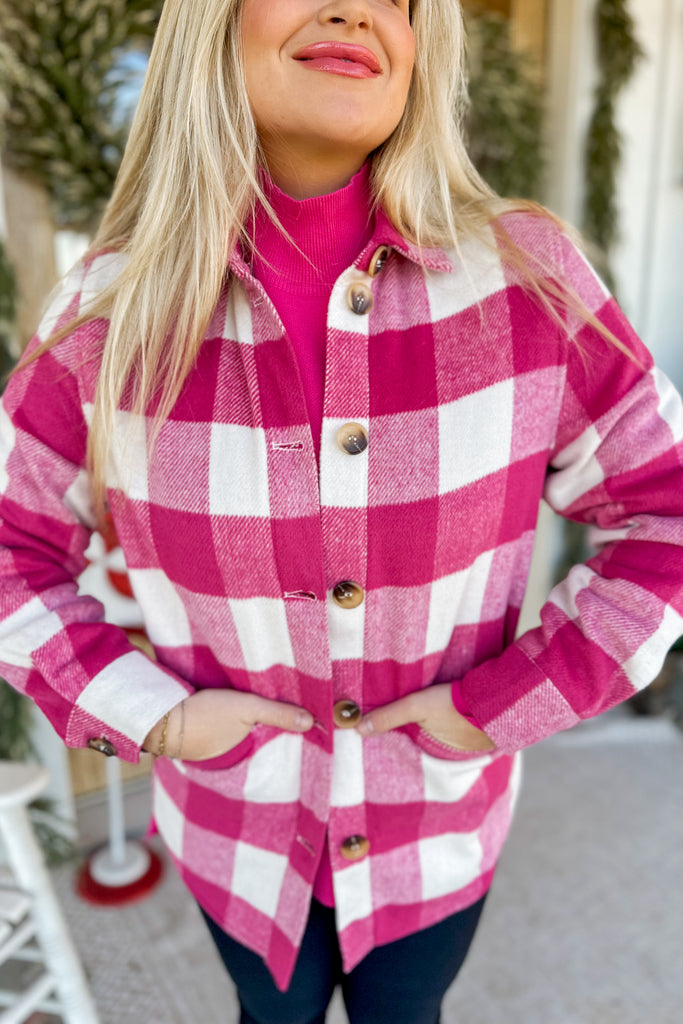 Beau Flannel Shirt Shacket Jacket Top with Pockets - Be You Boutique