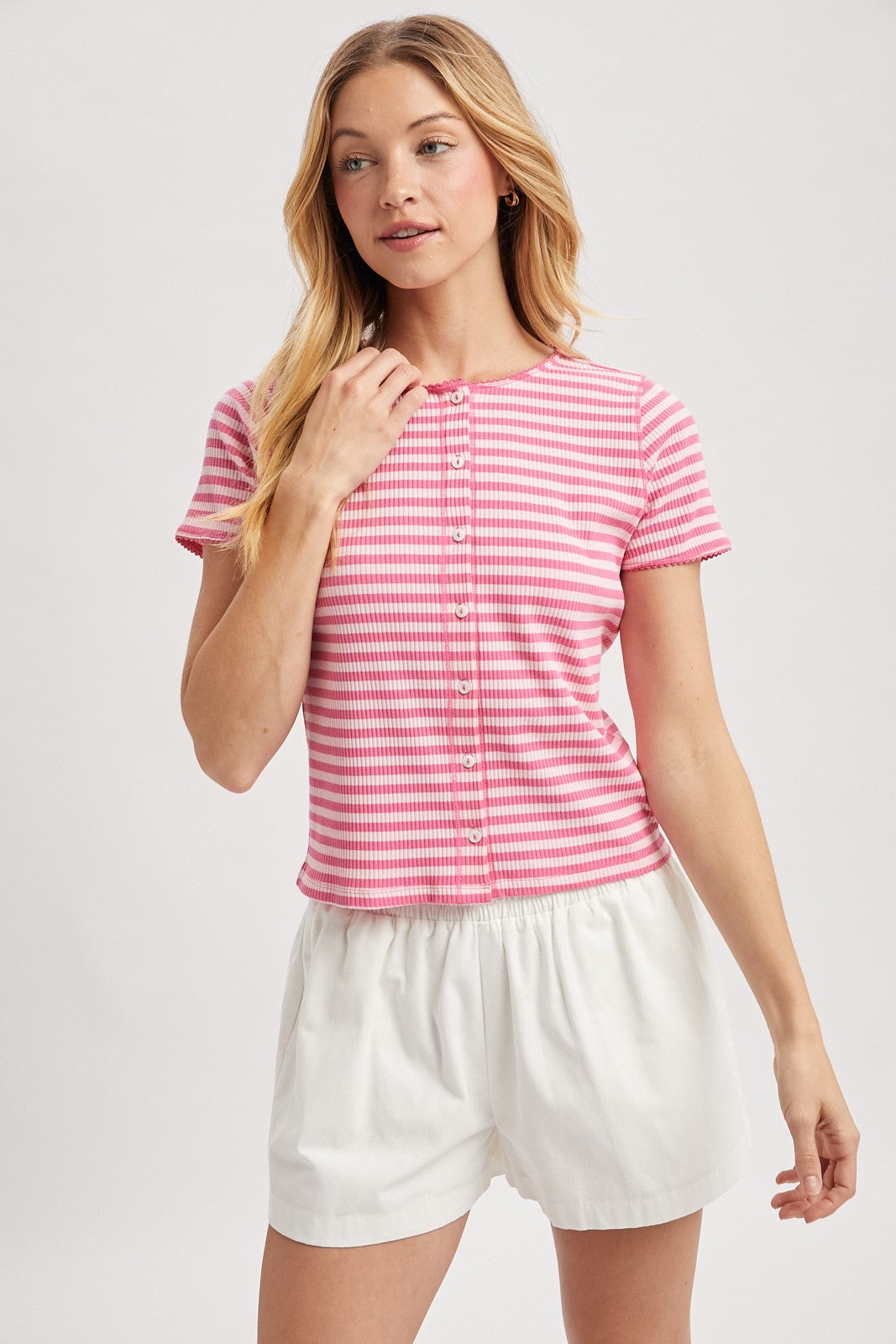 Olivia Striped Ribbed Knit Top - Be You Boutique
