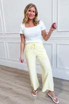 Rae Mode Norma Lemon cropped wide-leg pants, 156 pants style, showing the bright yellow color and relaxed fit design.