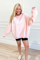 Blessed Embroidered Mock Neck Sweatshirt - Be You Boutique