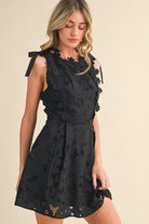 Elegant lace appliqué dress by &MERCI, showcasing intricate lace details and a stylish dressy design perfect for special occasions.
