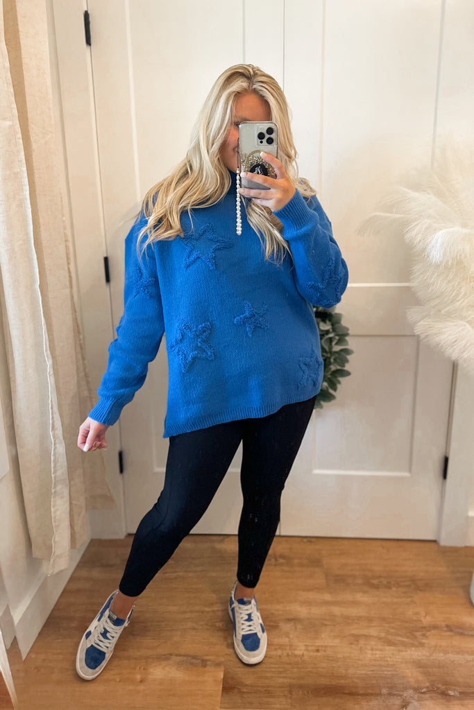 Damian High Neck Sweater with Star Detail - Be You Boutique