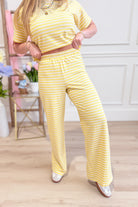 Grant Butter Mini Striped Casual Pant - Be You Boutique