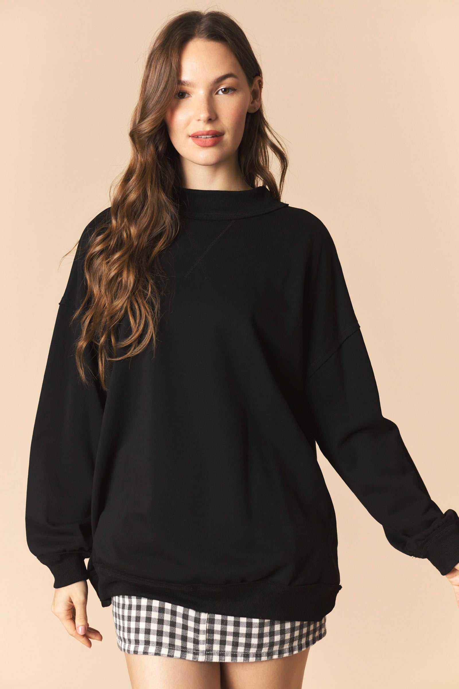 Cynthia Black Game Day Pullover from PEACH LOVE, a graphic sweatshirt with team-themed design, casual and comfortable fit