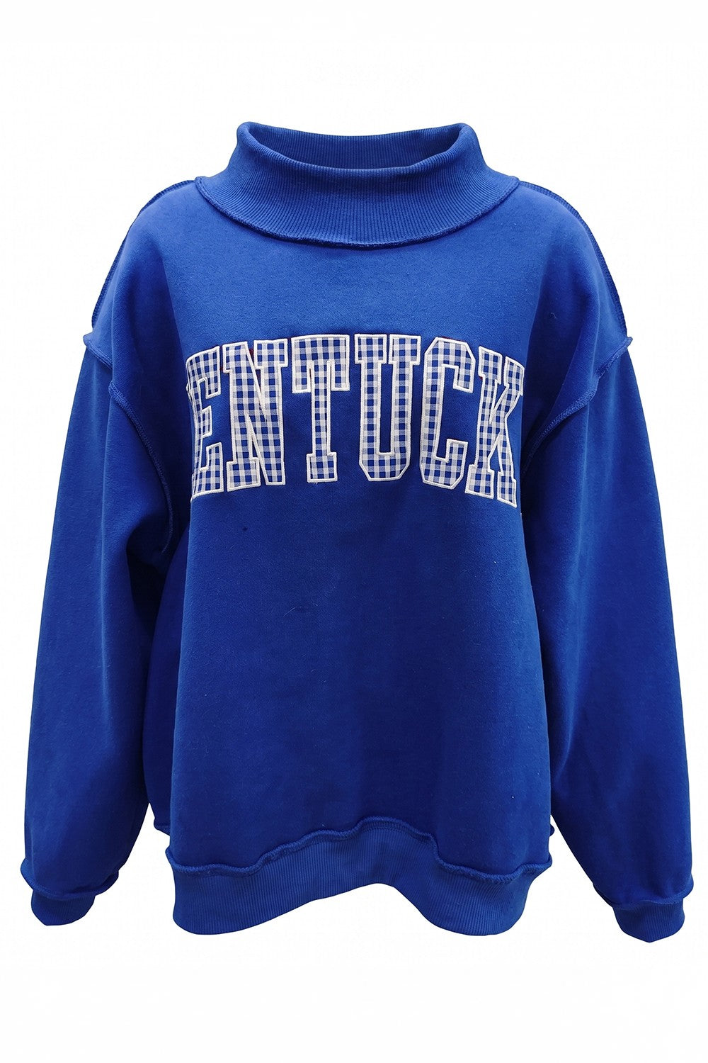 Kentucky Gingham Mock Neck Sweatshirt by BUCKET LIST, a 137 graphic sweatshirt with a stylish gingham pattern and mock neck collar.