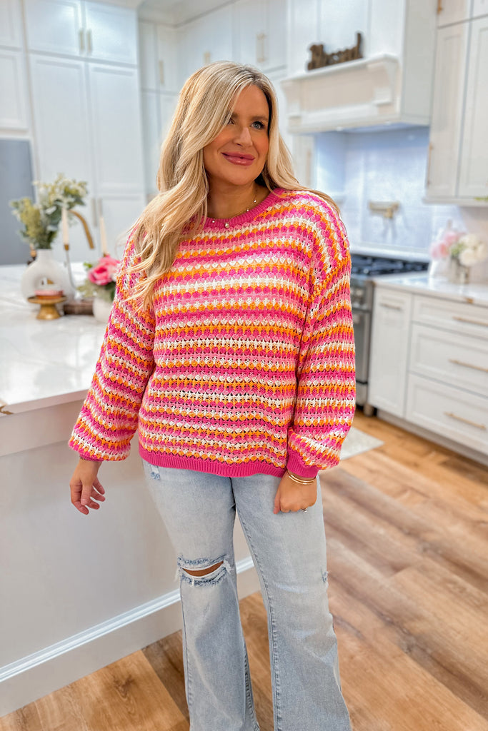 Fiona Multi Color Knit Pullover Sweater - Be You Boutique