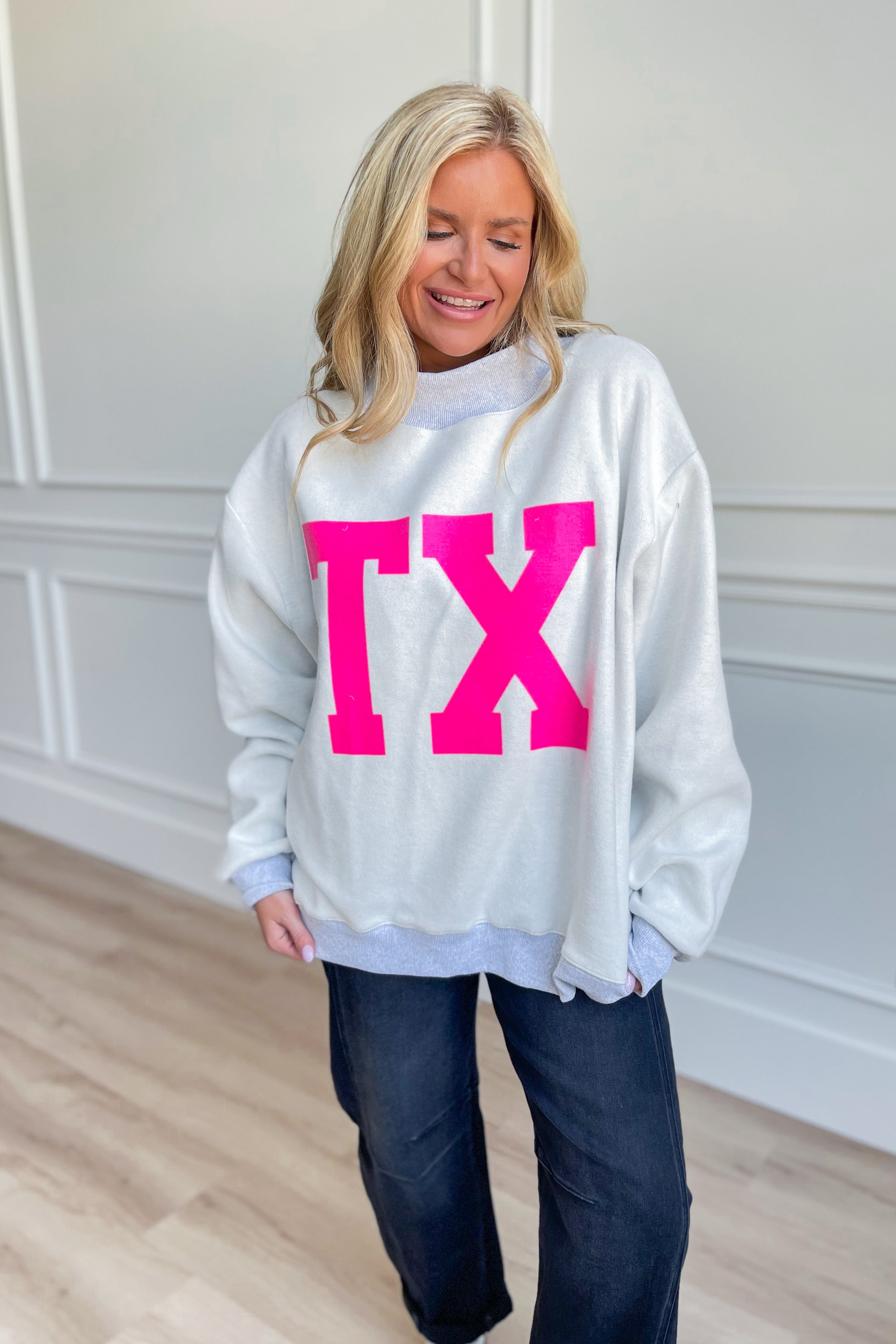Texas Reversible Mock Neck Sweatshirt - Be You Boutique