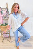 Lynette Solid Trim Detailed Top - Be You Boutique