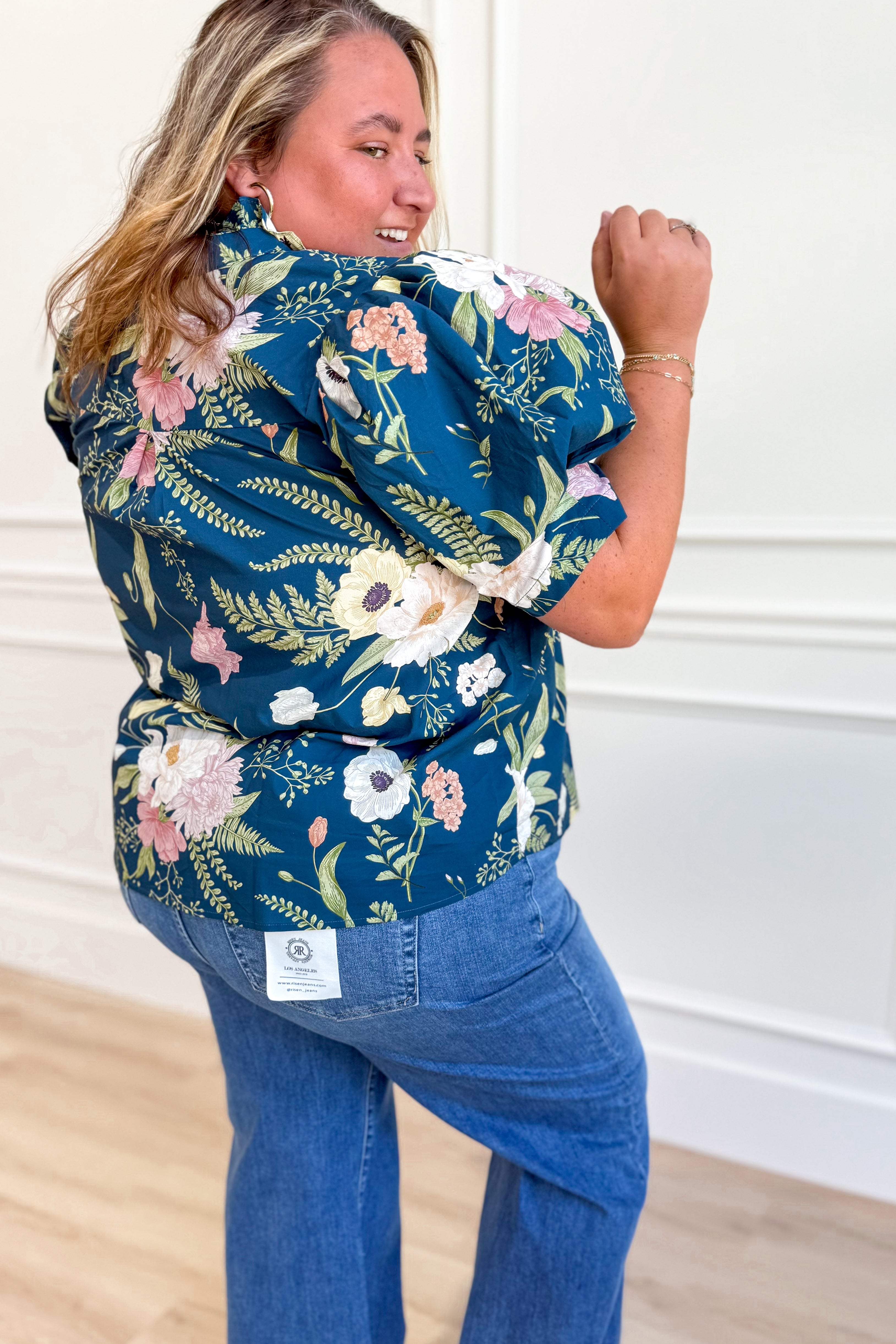 Sandra Floral Puff Sleeve Top - Be You Boutique