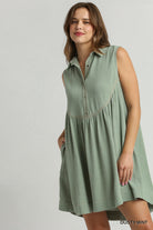 Iris Linen Sleeveless Dress - Be You Boutique