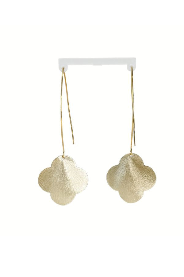 Millie B Gold Clover Dangle Earrings - Be You Boutique