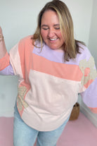 Hannah Flower Patch Color Block Top - Be You Boutique
