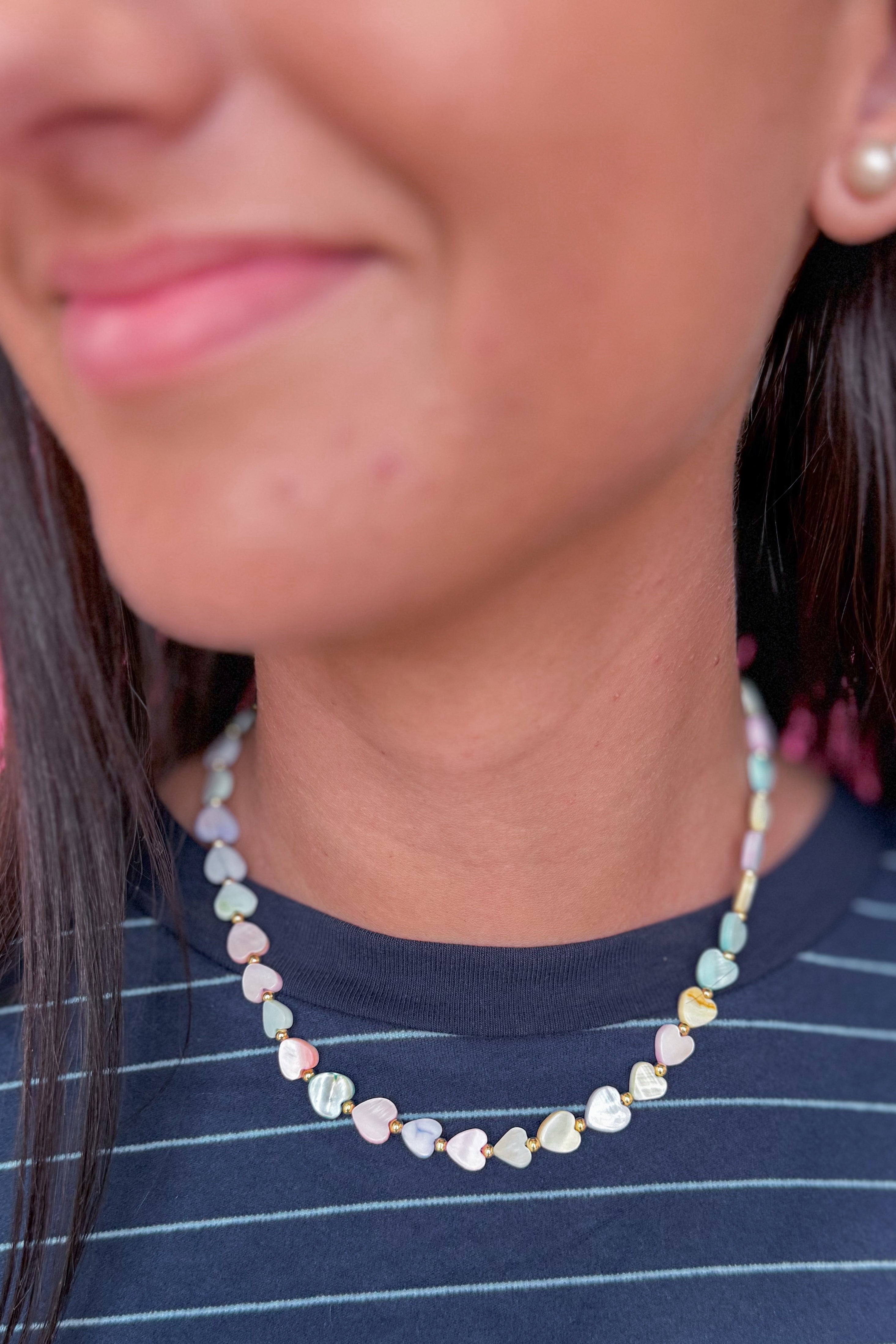 Treasure Jewels Multi Color Heart Stone Necklace - Be You Boutique