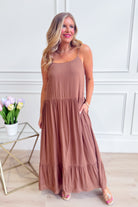 WISHLIST Wilma Flowy Maxi Dress in elegant fabric, featuring a breezy, relaxed fit and stylish design for dressy occasions.