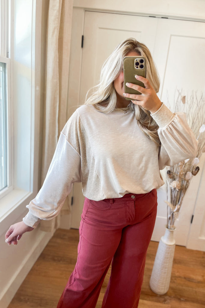 Georgie Long Sleeve Ribbed top - Be You Boutique
