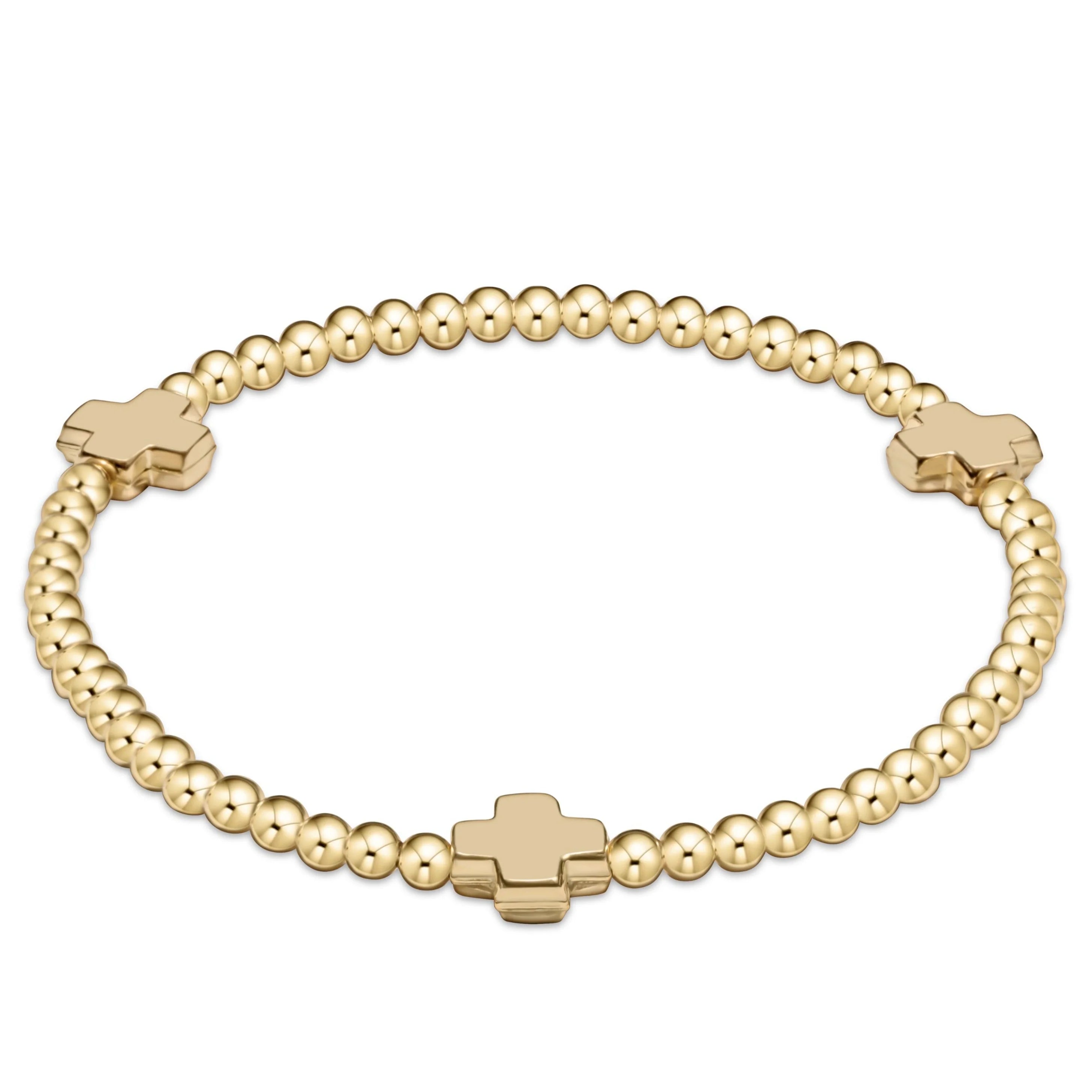 Enewton 3mm Signature Cross Gold Pattern Bracelet - Be You Boutique