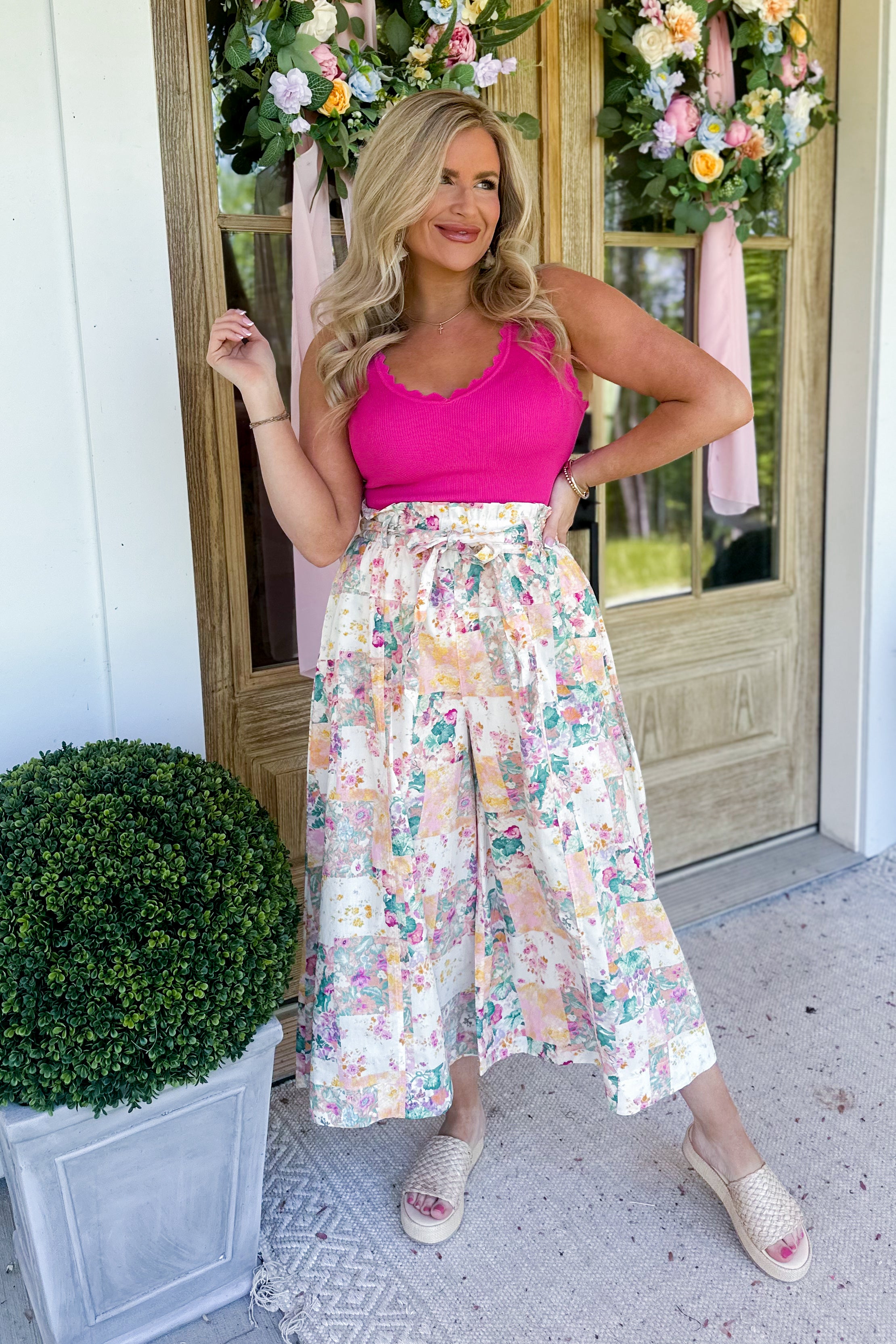 Connor High Rise Floral Belted Culottes - Be You Boutique