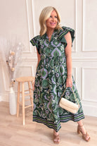 Vanessa Multi Print Flutter Sleeve Dress - Be You Boutique