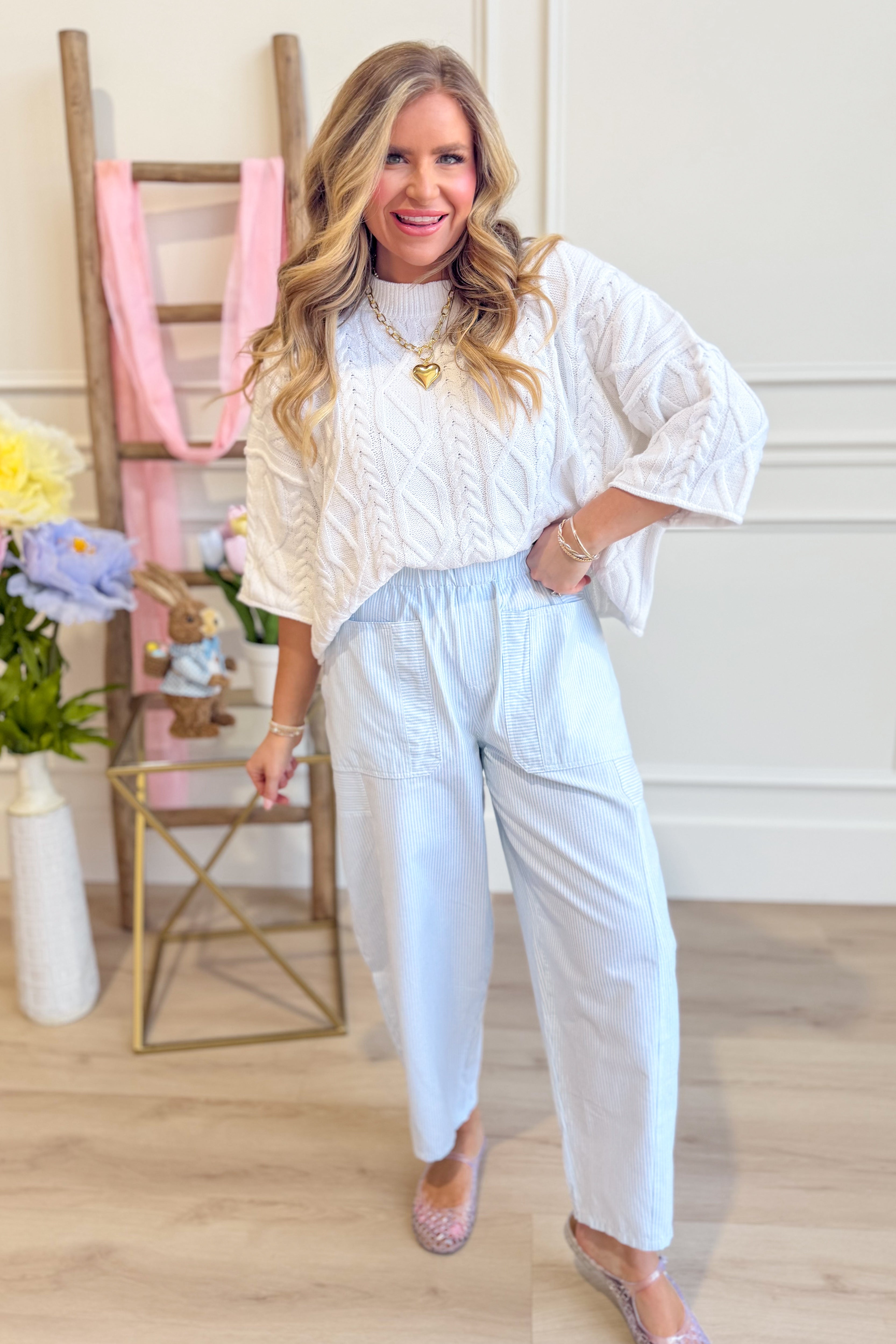 Kendall Cable Knit Sweater Top - Be You Boutique