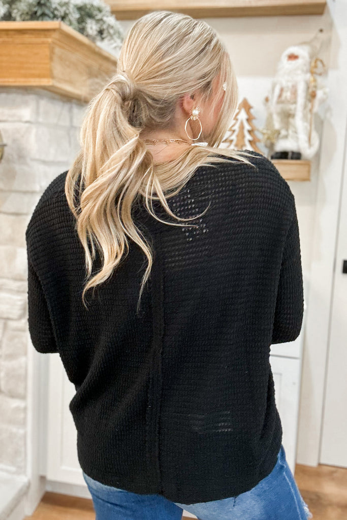 Heidi Drop Shoulder Boat Neck Jacquard Sweater Top - Be You Boutique