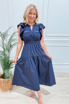 Nala Flutter Sleeve Midi Dress - Be You Boutique