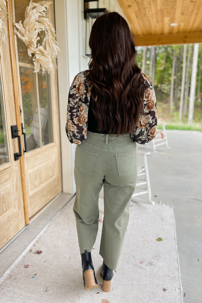 Grover Button Front Stretch Twill Bell Bottom Pants - Be You Boutique
