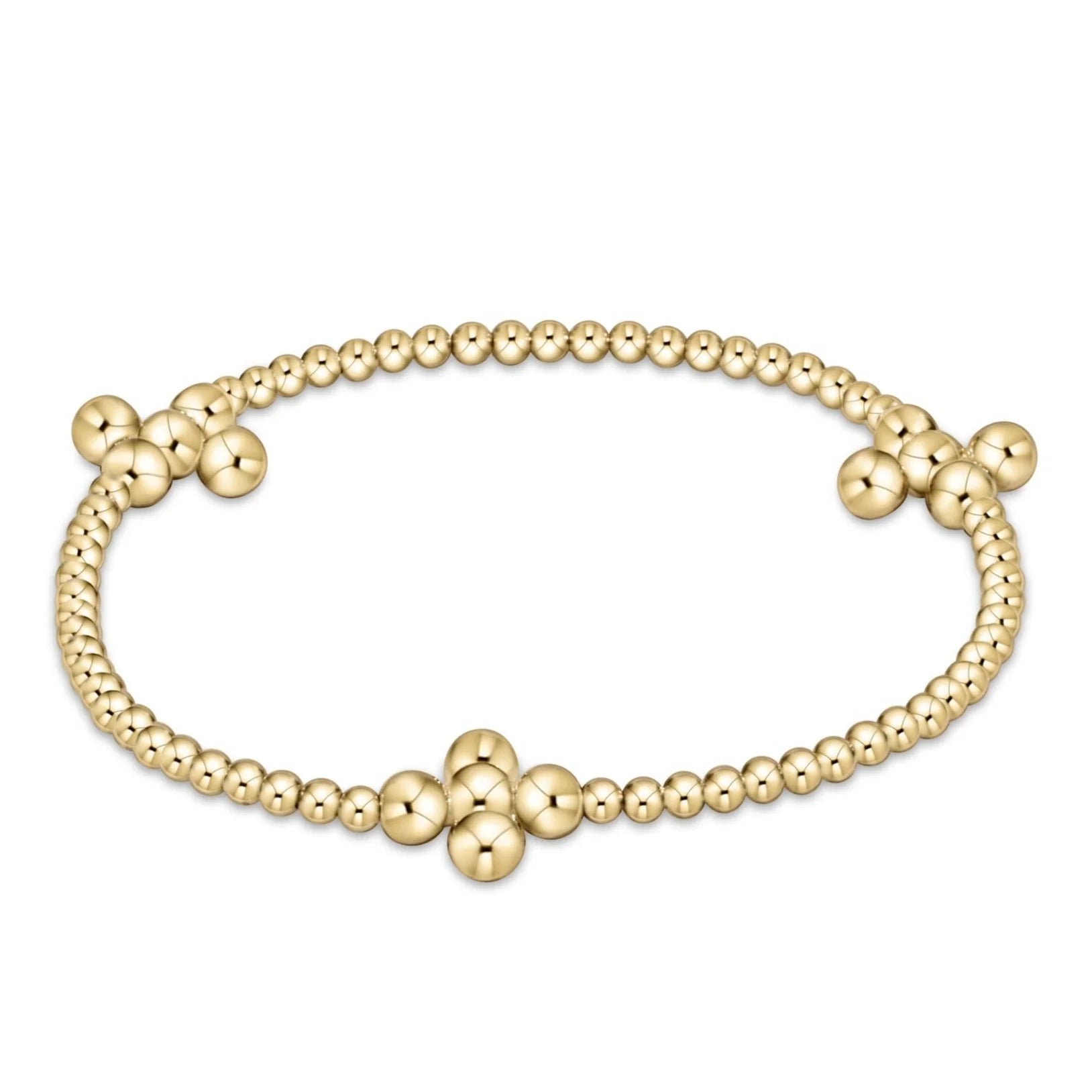 Enewton 2.5mm Signature Cross 4mm Beaded Gold Bracelet - Be You Boutique