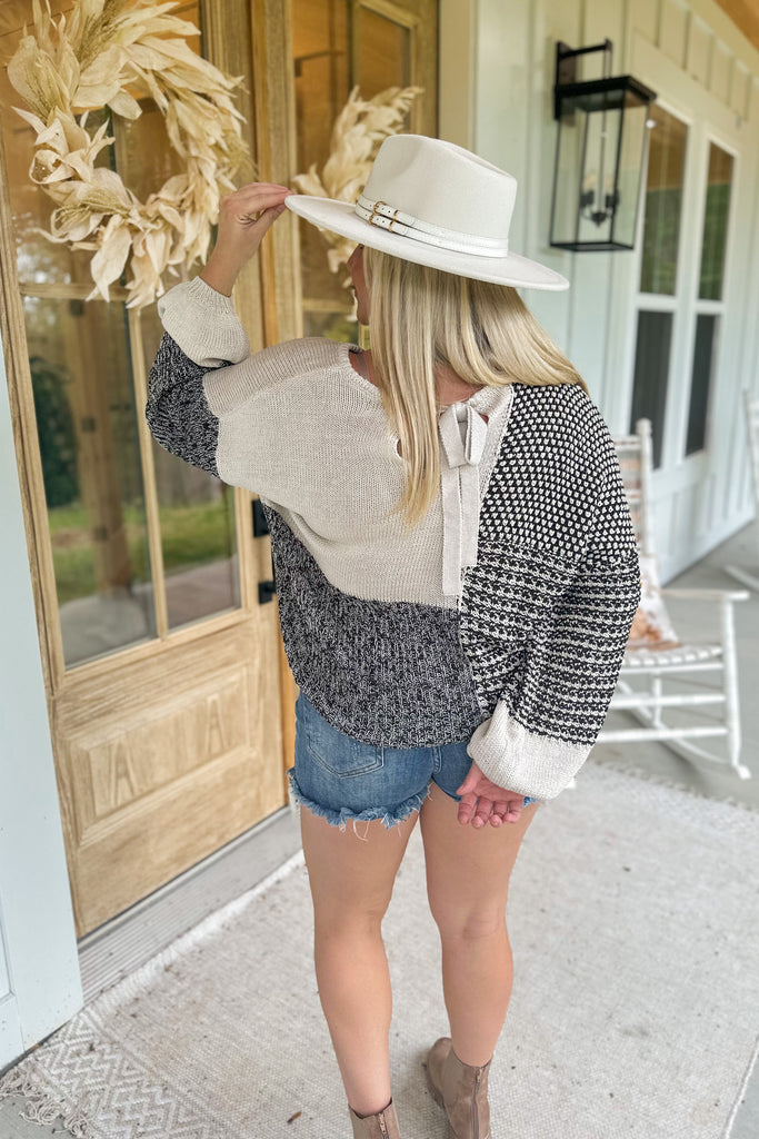 Grayson Drop Shoulder Colorblock Knit Sweater - Be You Boutique