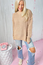 Kia Comfy Oversized Knit Sweater Pullover Top - Be You Boutique