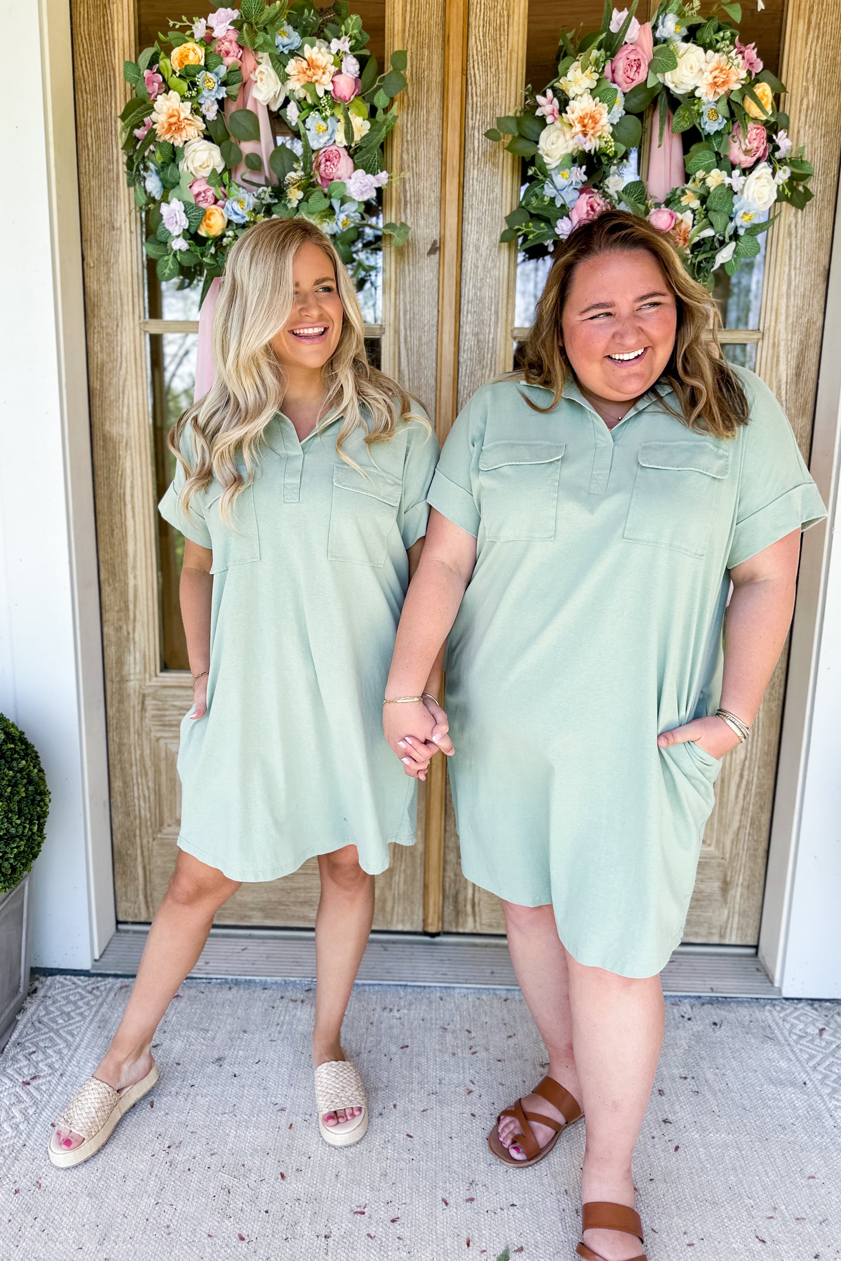 Avery Short Sleeve Washed Collared Dress with Pockets - Be You Boutique