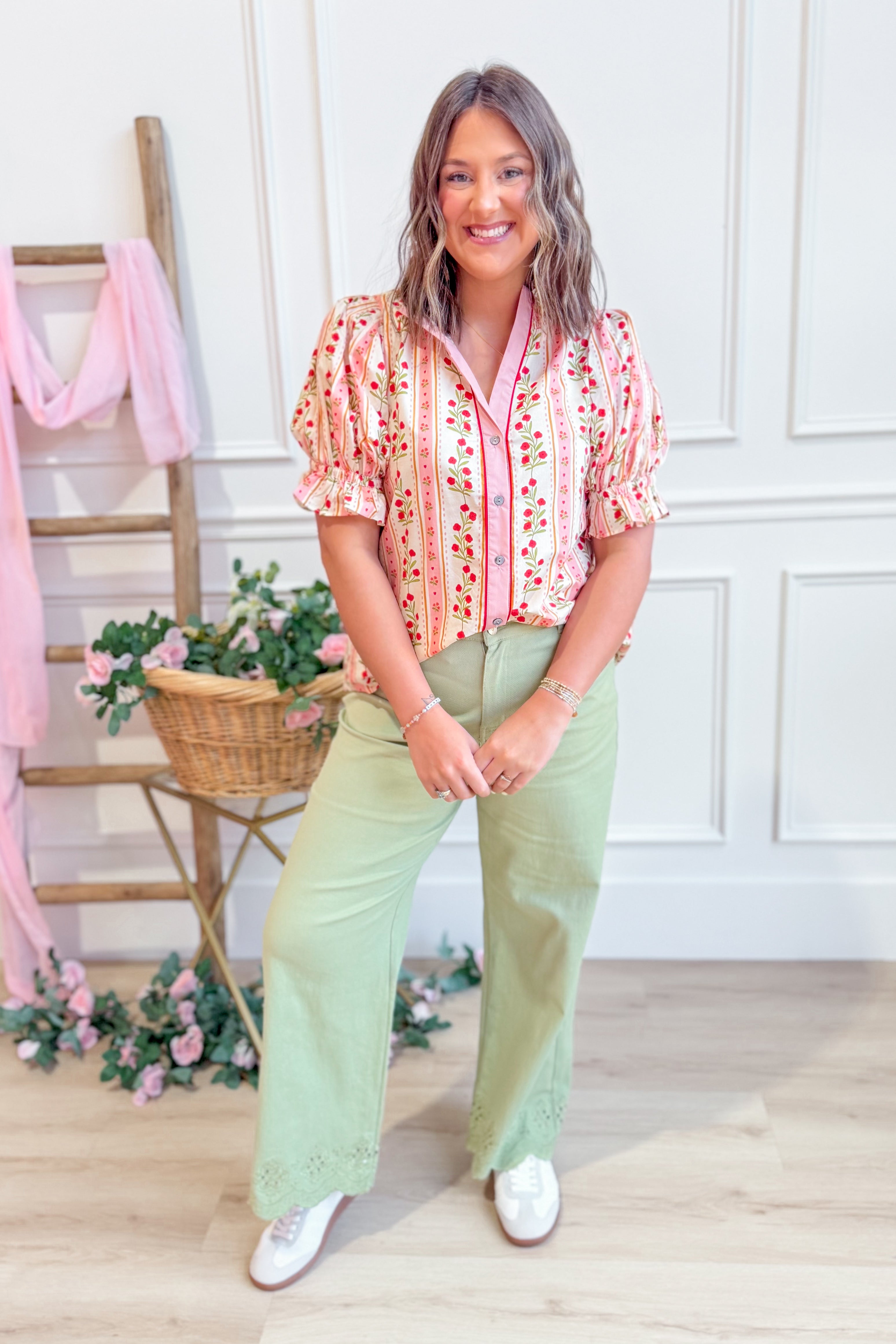 Carson Floral Puff Sleeve Top - Be You Boutique